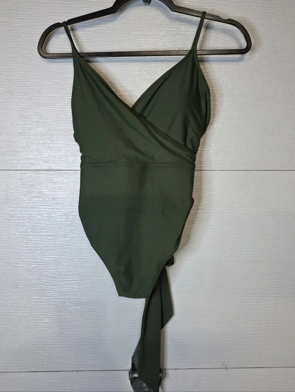 J. Crew Olive Wrap-Front One-Piece Bodysuit